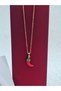 Pepper Figured Steel Necklace Red Green Gold Color