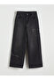 Black Wideleg Girl's Jean Pants