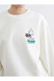 Xsidebej Printed Oversized Women's Thick Sweatshirt - 3
