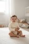 Cozy Nest Premium Organic Cotton Soft Textured Daily Baby Bodysuit Light Beige - 2