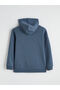 Blue Hooded Boy's Thick Sweatshirt - 4