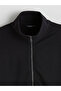 Mg Trenden Black Standard Fit Mock Neck Men's Zippered Sweatshirt - 7