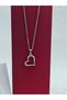 Heart Zircon Stone Steel Necklace Silver Color