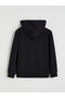 Black Hooded Boy's Zippered Sweatshirt - 4