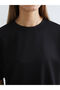 Black Crew Neck Oversize Women's T-Shirt - 3
