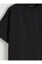Black Crew Neck Oversize Women's T-Shirt - 6