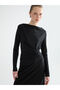 Boat Neck Gathered Dress (W5) - 2