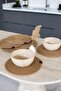 Wicker Look Jute 4-Piece Placemat / American Service Lux Presentation Plate Coaster |   Round Stylish Design