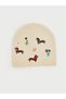 Create Your Style with Uzg Store Ecru Animal Embroidered Women's Knitwear Beanie