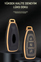 Ford Compatible Focus, Fiesta, Mondeo, Kuga, Puma C Max, B Max Gold Edge Tpu Key Case Cover (Black) - 6