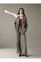 Esvab • Modern & Distinctive Regular Fit Checkered Embroidered Women's Fabric Trousers - 2