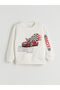 Two Mt Shop Quality Lcw Kids Ecru Printed Standard & Regular Boys' Sweatshirt