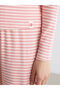 Lcw Dream Red Crew Neck Striped Women's Pajama Set - 3