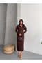 Women's Zippered Ribbed Detailed Knitwear Dress - 5