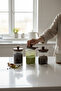 3-Piece Acacia Lid Glass Jar Set 330 ml |   Spice Jar – Coffee – Sugar Jar |   14X8 cm - 2