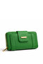 Women's Green Wallet with Leather-Look Zipper Compartments for Cards, Stylish Medium-Sized Hand Wallet, Lucky Wallet - 7
