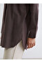 Brown textured women's shirt tunic from gülis store - 3