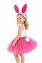 Fuchsia Tşan Costume Set for Girls - 4 Pieces with Tutu Skirt