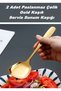 (2 pieces) gold stainless steel 21 cm luxury service salad spoon steel service dinner spoon