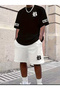Men's No:068 Printed T-Shirt and Shorts Set