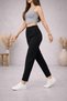 Women's High Waist Carrot Cut Black Fabric Trousers with Pocket Detail - 3