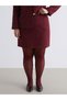 Alita City Farkıyla Soulife Burgundy Tweed Plain Mini Women's Skirt - 2