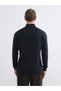 Rmz Clothing Season Products Sweaters Navy Blue Upright Mock Neck Zgili Men's Knitwear Sweater - 4