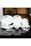 DC3383 Opalware Dinner 40-Pieces Set, White/Pink