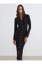 Shirt Collar Slit Dress