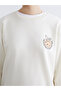 Beige Snoopy Printed Oversized Women's Thick Sweatshirt (S6) - 3
