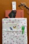 Linen Book Cover with Pockets Polka Dot Patterned Book Lover Gift - 4