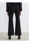Create your style from uzg store black elastic waist Flared women's pants - 5
