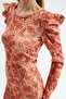 Floral pattern long sleeve dress 2956 - 3
