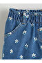 Lcw Kids Blue Floral Pattern Girls' Jean Shorts - 3