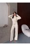 Women's Half Turtleneck Double Zipper Pocket Knitwear Set - 4