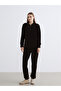Brown Mock Neck Corded Fabric Women's Sweatshirt - 2
