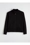 Lcw Modest Black Polo Collar Women's Knitwear Cardigan - 5