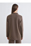 Lcwaikiki Basic Mock Neck Stripes Oversized Women's T-Shirt - 4
