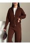 Women's Half Turtleneck Double Zipper Pocket Knitwear Set - 2