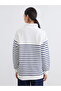 Mock Neck Striped Women's Thick Sweatshirt Tunic - 4