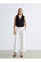 Vizyon New Season Elastic Waist Textured Women's Trousers