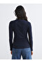 Lcw Modest Navy Blue Ruffled High Neck Women's Bodysuit - 4
