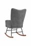 Rocking Chair Dark Grey Velvet - 5
