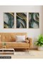 Minimalist Gold Detailed Abstract Art 3 Piece Wooden Framed Painting Act - 3
