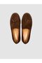 100% Genuine Suede Leather Brown Tasseled Loafer Shoes - 4