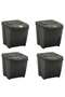 Stackable Garbage Bin Boxes 4 pcs Grey 100 L Polypropylene - 2