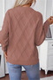 Women's Knitwear Sweater Cinnamon Round Neck Long Sleeve Knit Patterned Winter Soft - 5