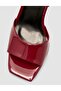 Platform Heeled Burgundy Strappy Women's Shoes - 6