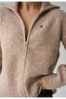 Beige Turtleneck Double Zipper Knit Cardigan - 251108 - 4
