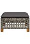 Garden Stool with Cushion Grey 63.5x56x32 cm Poly Rattan - 2
